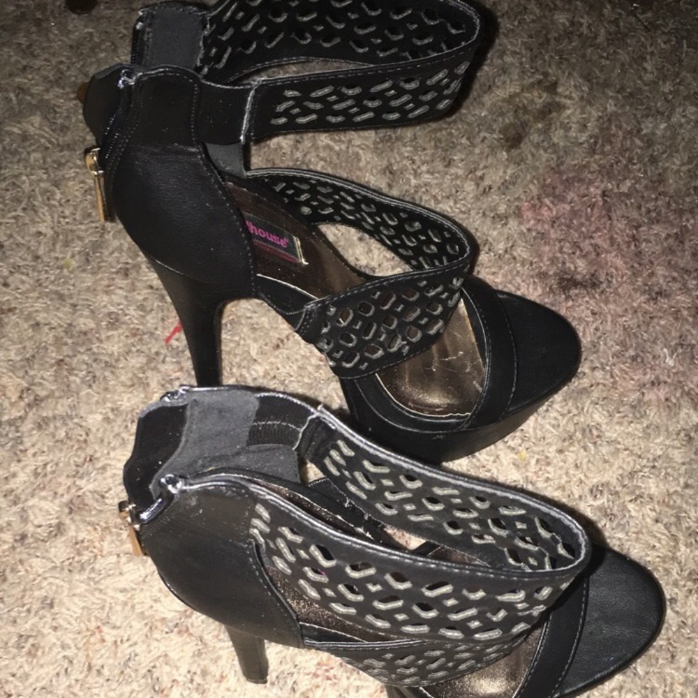 All black stilettos